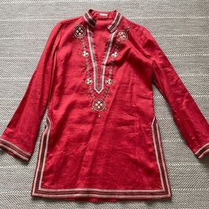 Red Linen Tunic